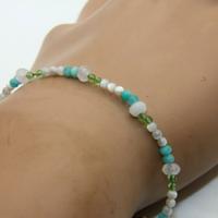 Splendido braccialetto perline chiusura argento