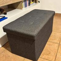 Pouf contenitore rettangolare grigio