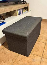 Pouf contenitore rettangolare grigio
