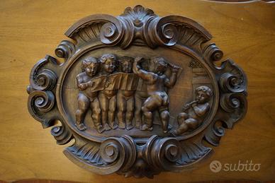 Fregio decorativo in legno intagliato - barocco