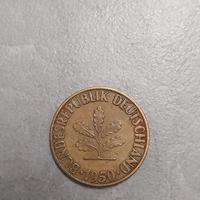 Moneta tedesca da 10 pfennig 1950.