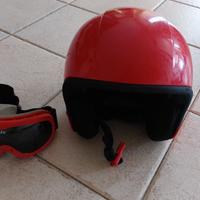 casco e occhiali da sci bambino