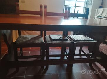 tavolo fratino massiccio 8 sedie  