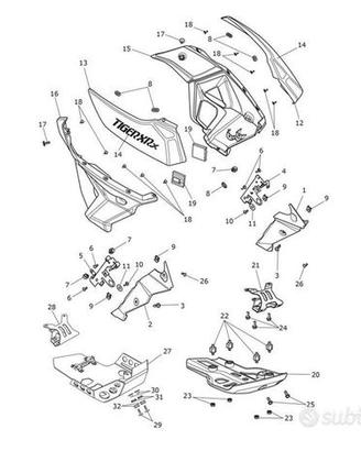 Protezione radiatore ant dx Triumph Tiger800 XRX