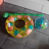 salvagente + cavalcabile + palla gonfiabili da mar