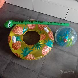 salvagente + cavalcabile + palla gonfiabili da mar