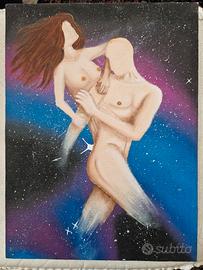 quadro olio su cartone telato