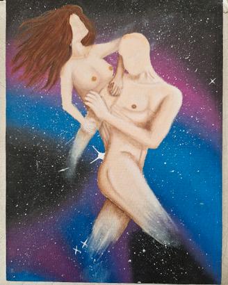 quadro olio su cartone telato