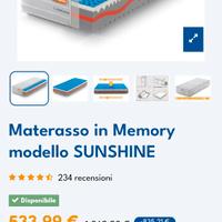 Materasso Memory mod. Sunshine 120x200