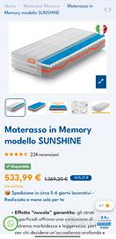 Materasso Memory mod. Sunshine 120x200