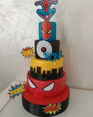 torta scenografica tema Spiderman 