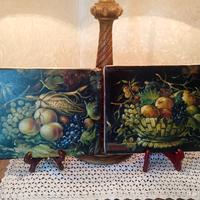 Coppia Dipinti Reno Balla Natura Morta frutta 