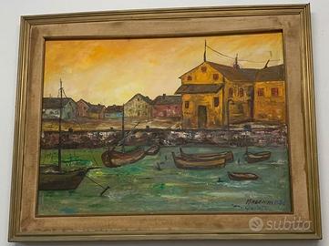 Grande Dipinto Olio su Tavola del 1976