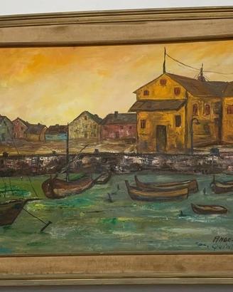 Grande Dipinto Olio su Tavola del 1976