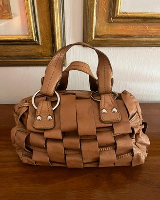 Borsa Bauletto Nicoli Vintage in Pelle Intrecciata