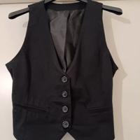Gilet nero regolabile sulla schiena XS