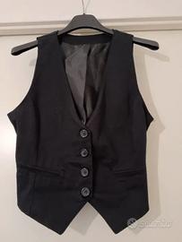 Gilet nero regolabile sulla schiena XS