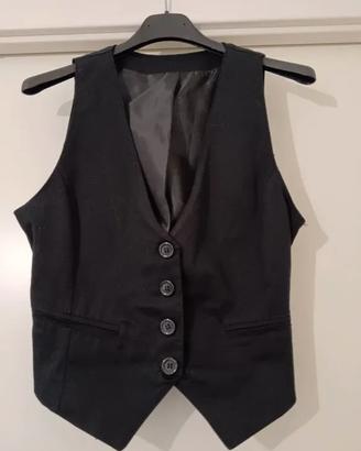 Gilet nero regolabile sulla schiena XS