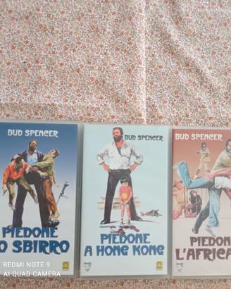 Lotto 3 VHS film Piedone Bud Spencer anni 80/90