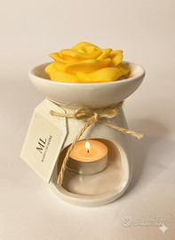 Diffusore con rosa di cera profumata