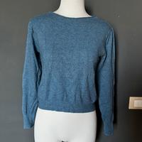 Maglioncino cropped azzurro polvere