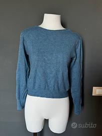 Maglioncino cropped azzurro polvere