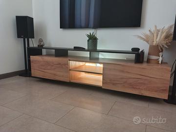 Mobile TV nero/rovere con led