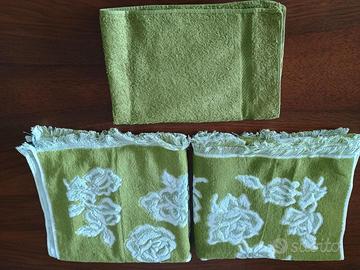 Set asciugamani verdi in cotone “Galluccio d’oro"