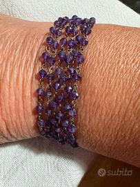 Bracciale con 4 fili di ametiste - nuovo