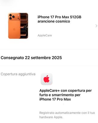 IPhone 17 Pro Max 512GB Apple Care+