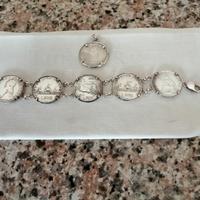 bracciale in argento con monete 