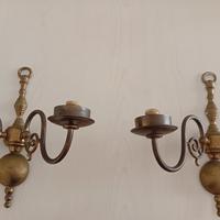 2 antiche appliques in ottone 