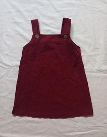 Abito scamiciato bordeaux bambina