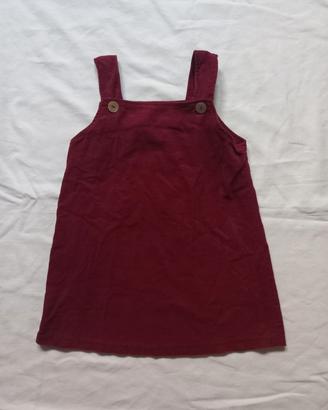 Abito scamiciato bordeaux bambina