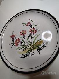 Piatto ceramica Bassano artigianale firma vintage
