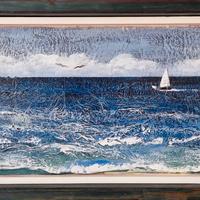 QUADRO MODERNO, Paesaggio, Marina, cartapesta le