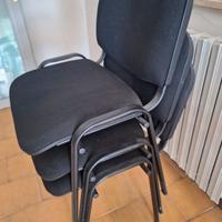 3 sedie in metallo con imbottitura