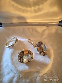 orecchini in oro ed acqua marina