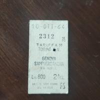 vecchio biglietto del treno del '64