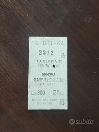 vecchio biglietto del treno del '64