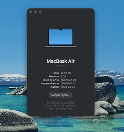 macbook air m2 8g 256 ssd + magic mouse
