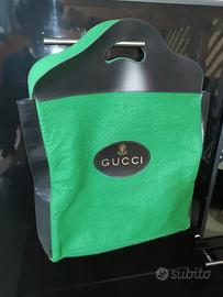 Gucci sacca borsa shopping bag grande verde nero
