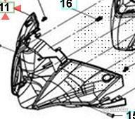 Copri manubrio frontale SYM HD 300 grigio