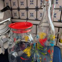 Brocca acqua e bottiglia vetro