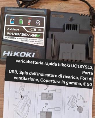carica batteria hikoki hitachi UC18YSL3 porta usb