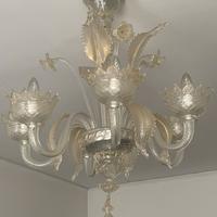 Lampadario a foglia Murano