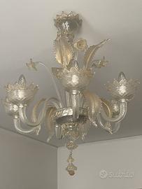 Lampadario a foglia Murano