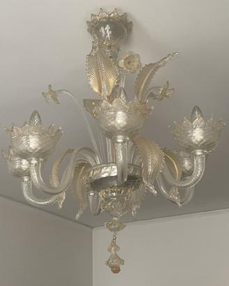 Lampadario a foglia Murano