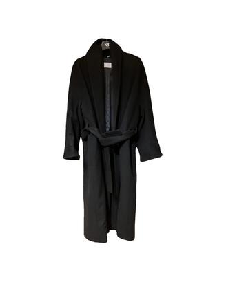 Cappotto nero in lana e angora