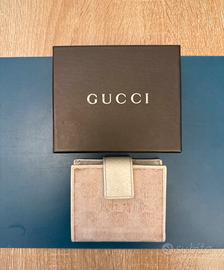 Portafoglio gucci vintage rosa in tessuto e pelle